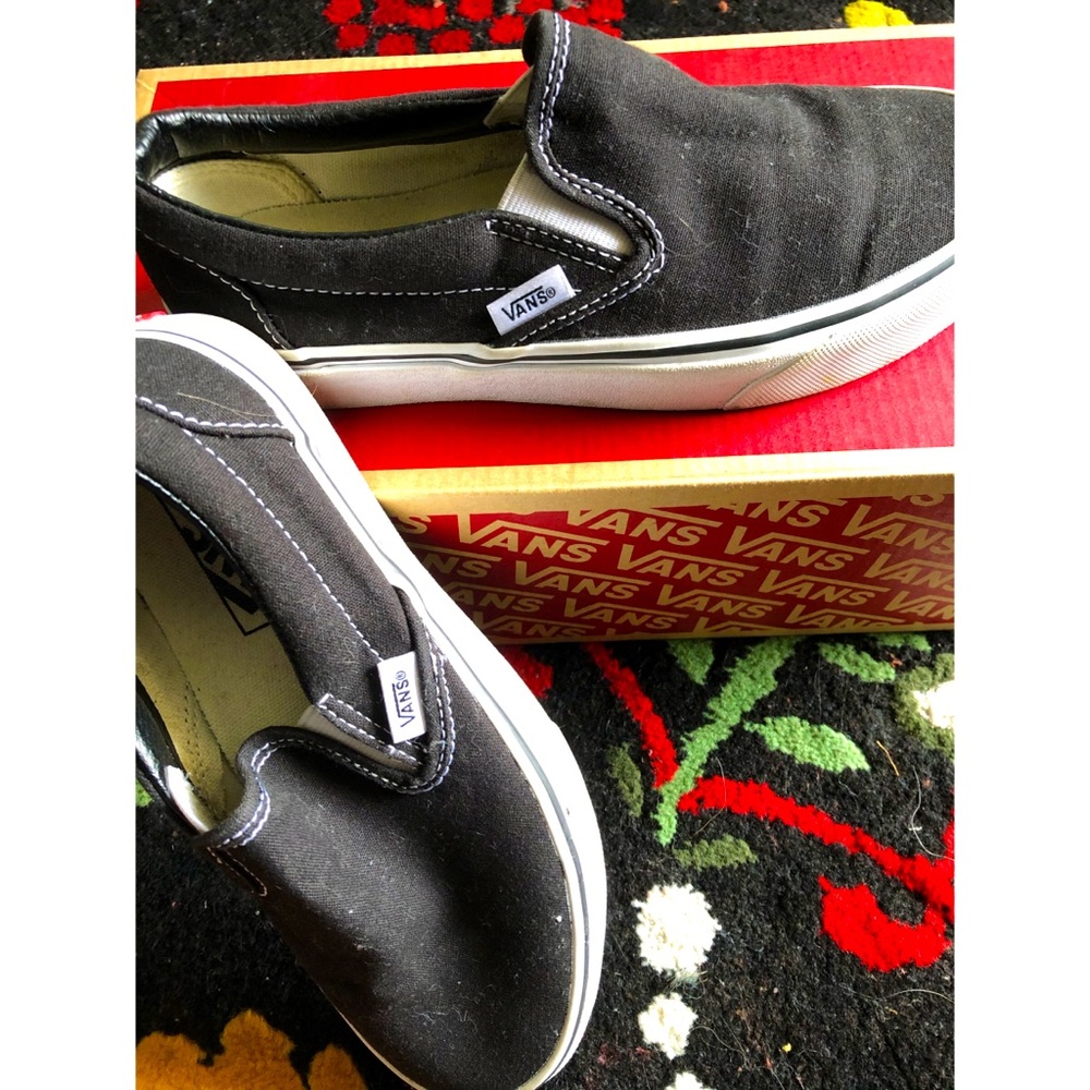 Vans black slip on